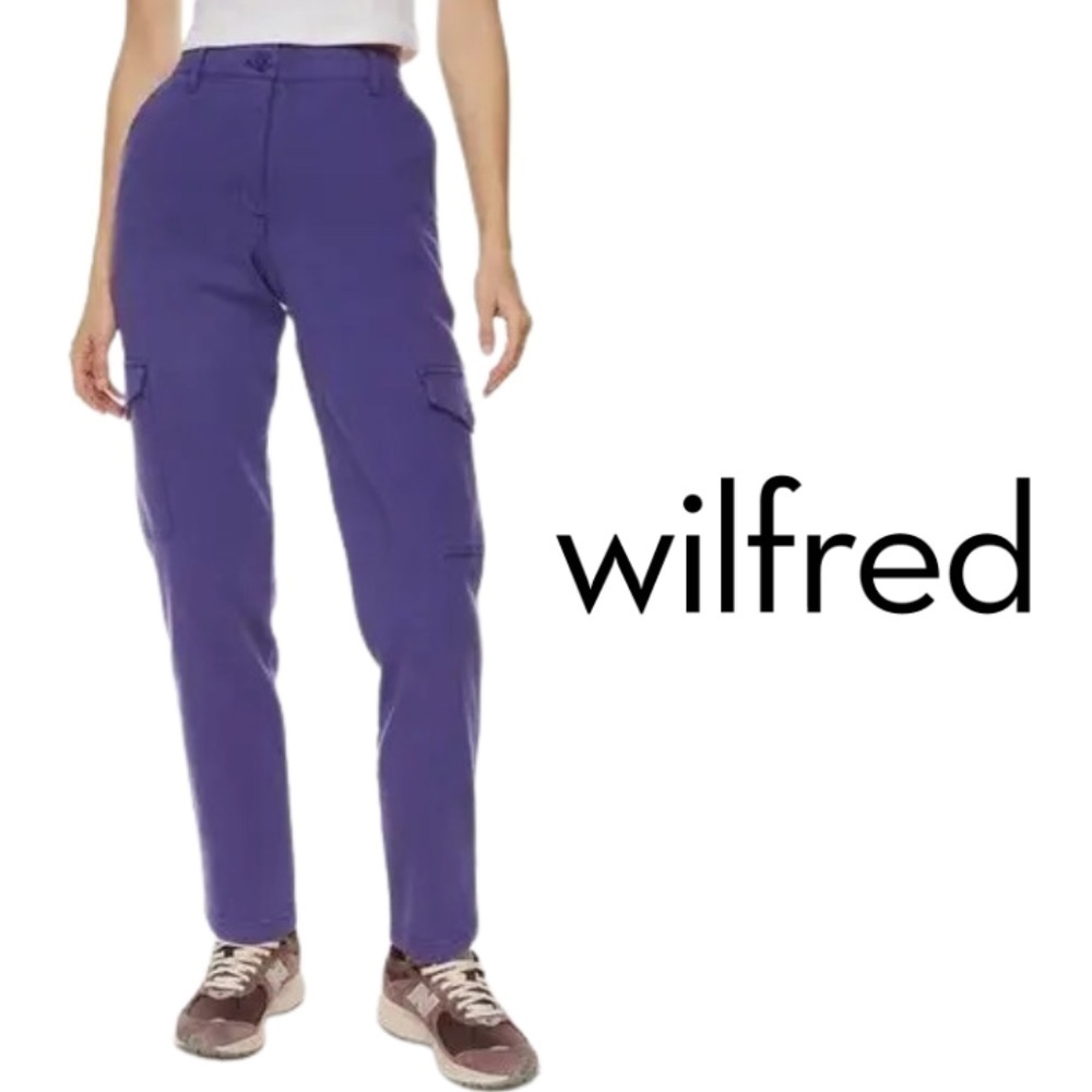 Wilfred Free Modern Cargo Pant High Waisted Twill Cargo Pants - Purple - Size 6